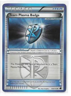 Team Plasma Badge 104/116 Plasma Freeze Black & White Pokemon TCG Card NM - Image 1