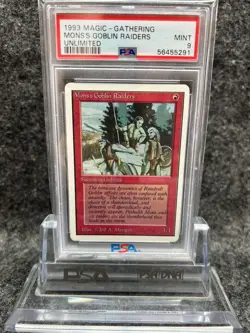 MTG Unlimited Edition 1993 Mons's Goblin Raiders PSA 9.0 Mint Old School 93/94 - Image 1