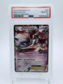 PSA 10 - Mewtwo EX 62/162 Breakthrough 2015 Graded Pokemon Card - Image 1