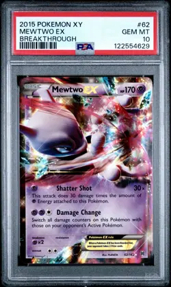 PSA 10 - Mewtwo EX 62/162 Breakthrough 2015 Graded Pokemon Card - Image 3