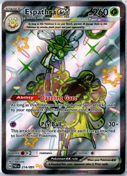Pokemon Card - Espathra ex 214/091 Paldean Fates Shiny Ultra Rare Near Mint - Image 1