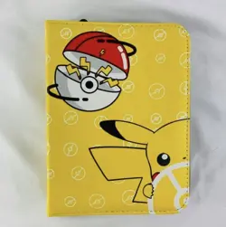 Waterproof Pikachu Pokemon Card Binder Wrist Strap Zipper Close 400 Cards NEW - Image 1