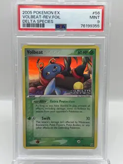 Volbeat 56/112 EX Delta Species Reverse Holo Stamped Pokemon Card PSA 9 MINT - Image 1