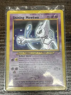 Shining Mwetwo Pokemon Card Game TCG Neo Destiny Minor Scuffing - Image 1