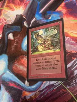 1993 Magic: The Gathering - Beta - EARTHBIND - Vintage Banned - EX - Image 2