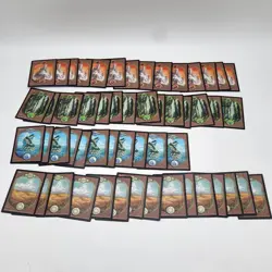 Large lot (55) Unglued Full Art Magic (M:TG) Lands - Light to Moderate Play - Image 1