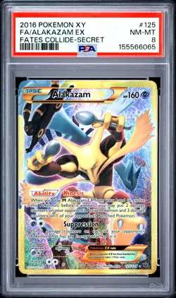2016 Pokemon TCG Alakazam EX Fates Collide Secret Rare Psa 8 NM-MT - Image 1