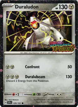 Pokemon TCG Duraludon 129/191 Surging Sparks Stamped Promo Cosmos Holo NM - Image 1