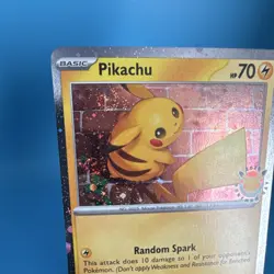 Double swirl 💫 Pokemon Pikachu 051/162 Pokemon Day 2024 Holo Stamped - Image 1