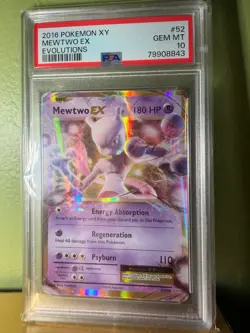2016 POKEMON XY MEWTWO EX - HOLO EVOLUTIONS - PSA 10 - #52 52/108 GEM MINT - Image 1