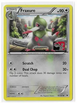 Fraxure 87/101 League Stamped Promo Noble Victories Crosshatch Pokemon TCG NM - Image 1