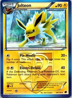 Jolteon 34/116 Uncommon Plasma Freeze Pokemon NM - Image 1