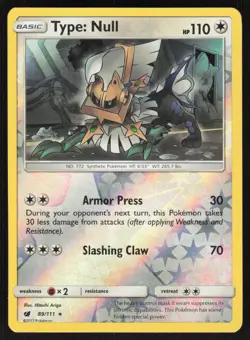 Type: Null 89/111 Holo Rare Crimson Invasion Pokemon Reverse Holo Lightly Played - Image 1