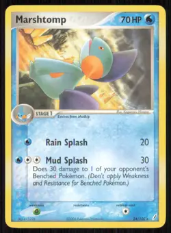 Marshtomp 24/100 Rare Crystal Guardians Pokemon Moderately Played - Image 1