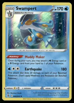 Swampert 064/264 Holo Rare Fusion Strike Pokemon Holo Lightly Played - Image 1