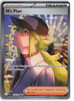 N's Plan 170/086 Holo Special Illustration Rare Black Bolt Pokemon NM - Image 1