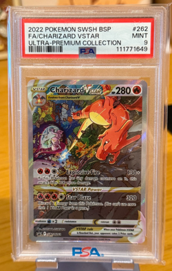 2022 POKEMON SWSH BLACK STAR PROMO #262 FULL ART/CHARIZARD VSTAR PSA 9 - Image 1