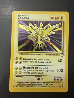 Wizards of the Coast Pokemon TCG Fossil Zapdos Holo Rare 15/62 80 HP EN - Image 1