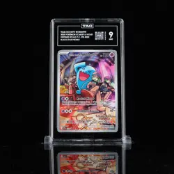 2025 POKEMON DESTINED RIVALS POKEMON CENTER TEAM ROCKET'S WOBBUFFET TAG 9 - Image 1