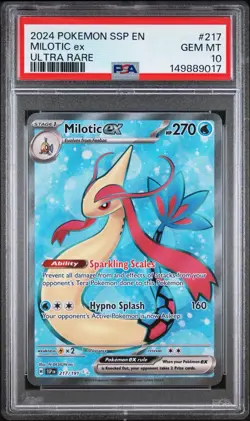 PSA 10 Gem Mint Milotic EX #217 Pokemon TCG 2024 SSP - Image 1