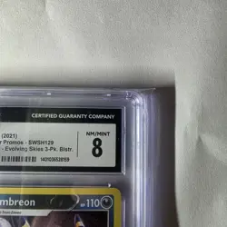 CGC 8.0 Umbreon SWSH129 Black Star Promo 3-Pack Blister Pokemon Evolving Skies - Image 2