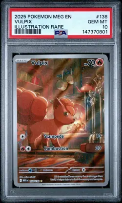 2025 POKEMON MEG EN-MEGA EVOLUTION ILLUSTRATION RARE #138 VULPIX PSA 10 - Image 1