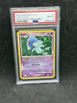 Pokemon Azelf Mysterious Treasures Holo Rare #4 PSA 8 - Image 1