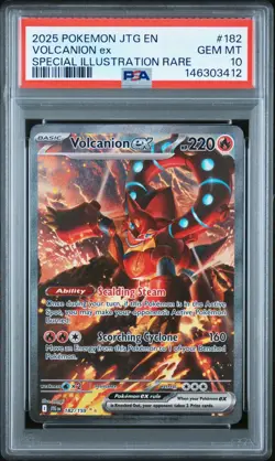 2025 Pokemon JTG EN-Journey Together Volcanion EX SIR PSA 10 #182 - Image 1