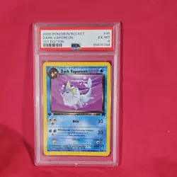 Pokemon TCG 2000 Team Rocket Dark Vaporeon 1st Edition #45/82 Regular PSA 6 - Image 1
