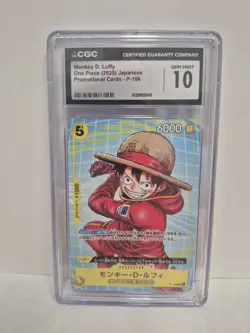 CGC GEM MINT 10 Monkey D. Luffy P-106 2025 Japanese Promo One Piece Card - Image 1