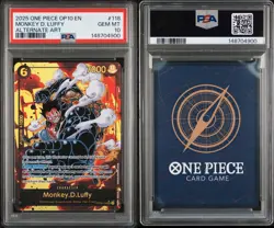 Bandai One Piece OP10-118 Monkey.D.Luffy Alternate Art Secret Rare Foil PSA 10 - Image 3
