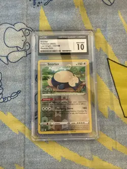 Pokemon Snorlax 143/196 Lost Origin Reverse Holo Rare CGC 10 2023 Graded Card - Image 1