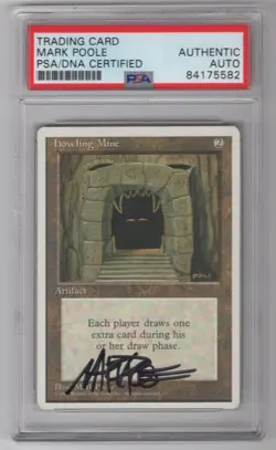1995 MTG Magic The Gathering Mark Poole Signed Howling Mine Card PSA/DNA - Image 1