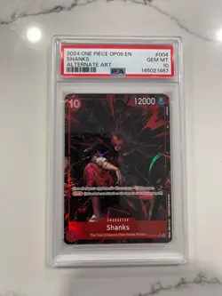 One Piece PSA 10 Shanks OP09-004 Alternate Art Emperors In The New World card EN - Image 1