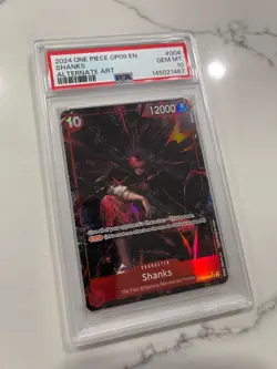 One Piece PSA 10 Shanks OP09-004 Alternate Art Emperors In The New World card EN - Image 2