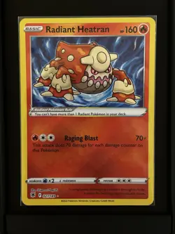 Radiant Heatran Ultra Rare Astral Radiance 027/189, NM Pokemon Card - Image 1