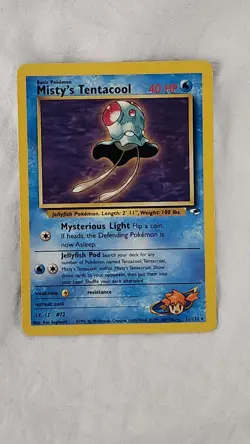 Pokemon 2000, TCG. Misty's Tentacool. Card #32/132. Rare. Regular , Non Holo. - Image 4