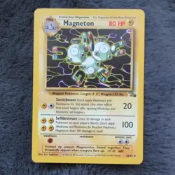 (Unlimited) Pokemon 🔥 MAGNETON LP Card Set 11/62 Non Holo Rare WOTC #26 - Image 1