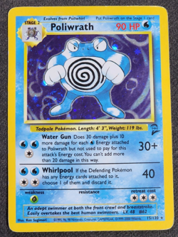 Pokemon TCG Base Set Poliwrath 13/102 Holo Rare WOTC Card LP - Image 1