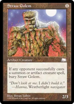 STRAW GOLEM ~mtg NM/NM- Weatherlight Unc x1 - Image 1
