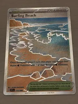 Surfing Beach 114/086 ME04: Chaos Rising NM Pokemon TCG Ultra Rare - Image 1