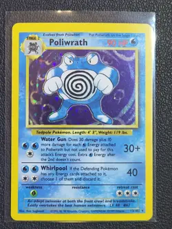 Pokemon TCG Poliwrath #13 Base Set Unlimited Rare Holo Water LP - Image 1