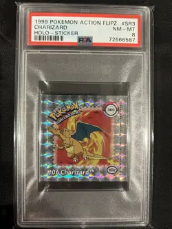 1999 Pokemon Action Flipz #SR3 Charizard Holo Sticker - PSA 8 - Image 3
