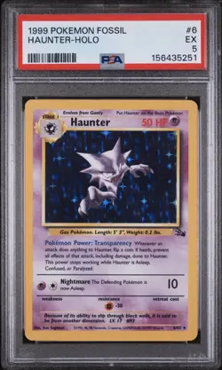 1999 POKEMON FOSSIL #6 HAUNTER-HOLO PSA 5 - Image 1