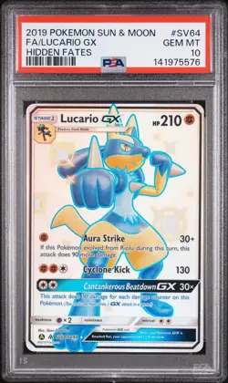 Lucario Gx Sv64/sv94 Hidden Fates Pokemon PSA 10 - Image 1