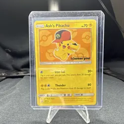 Ash's Pikachu SM110 SM Promo Holo English Pokemon TCG Basic 70 HP 2017 - Image 1