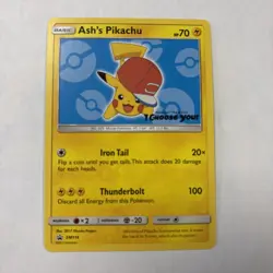 Pokemon Ash's Pikachu SM114 Black Star Promo I Choose You SM114 - Image 1