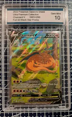 2022 Pokemon Charizard V SWSH260 SWSH PROMO Full Art Holo ENGLISH Gem Mint 10 - Image 1
