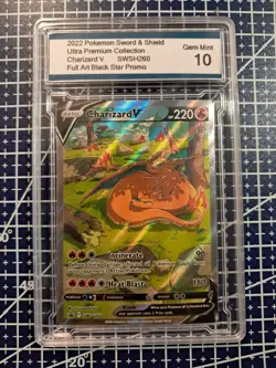 2022 Pokemon Charizard V SWSH260 SWSH PROMO Full Art Holo ENGLISH Gem Mint 10 - Image 2