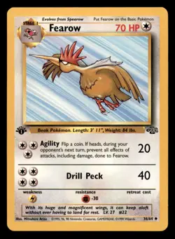 Fearow 36/64 Uncommon Jungle Pokemon 1st Edition Near Mint - Image 1